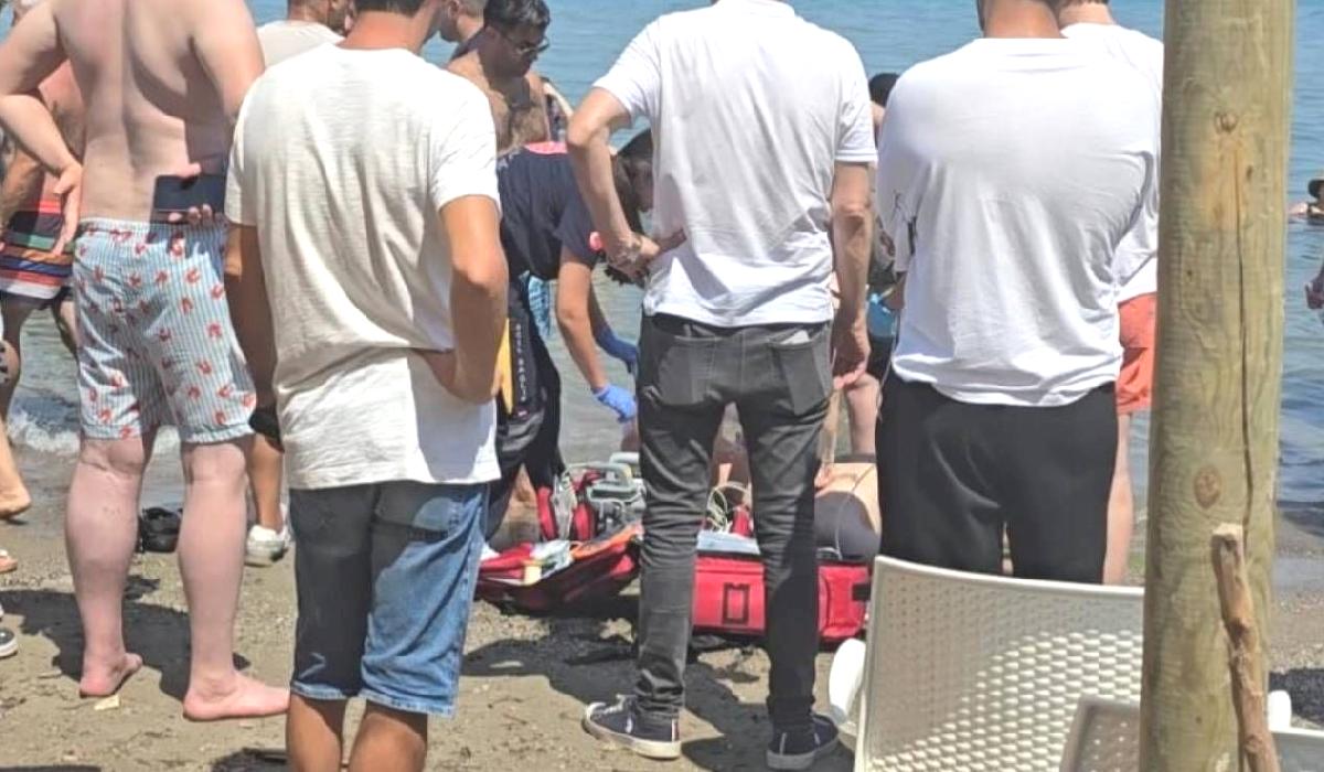 Datça’da denize girdi, fenalaştı