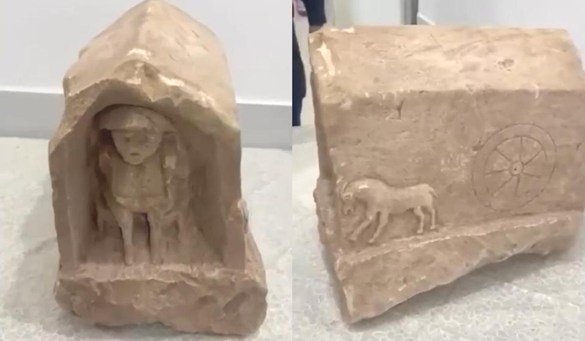 Kırıkkale’de operasyonda Roma dönemine ait mezar steli ele geçirildi